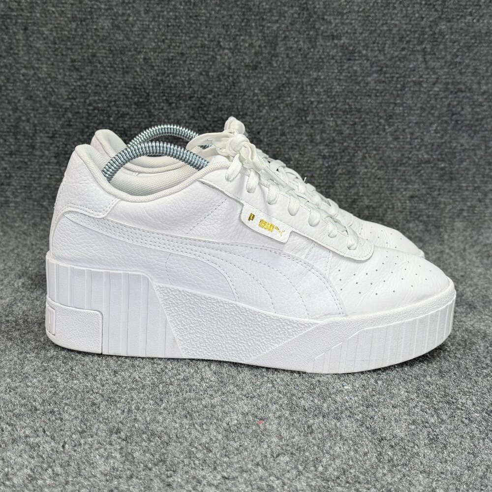 Puma Cali Wedge‎ Sneakers Women's Size 10 White Leather Platform Athletic Shoes